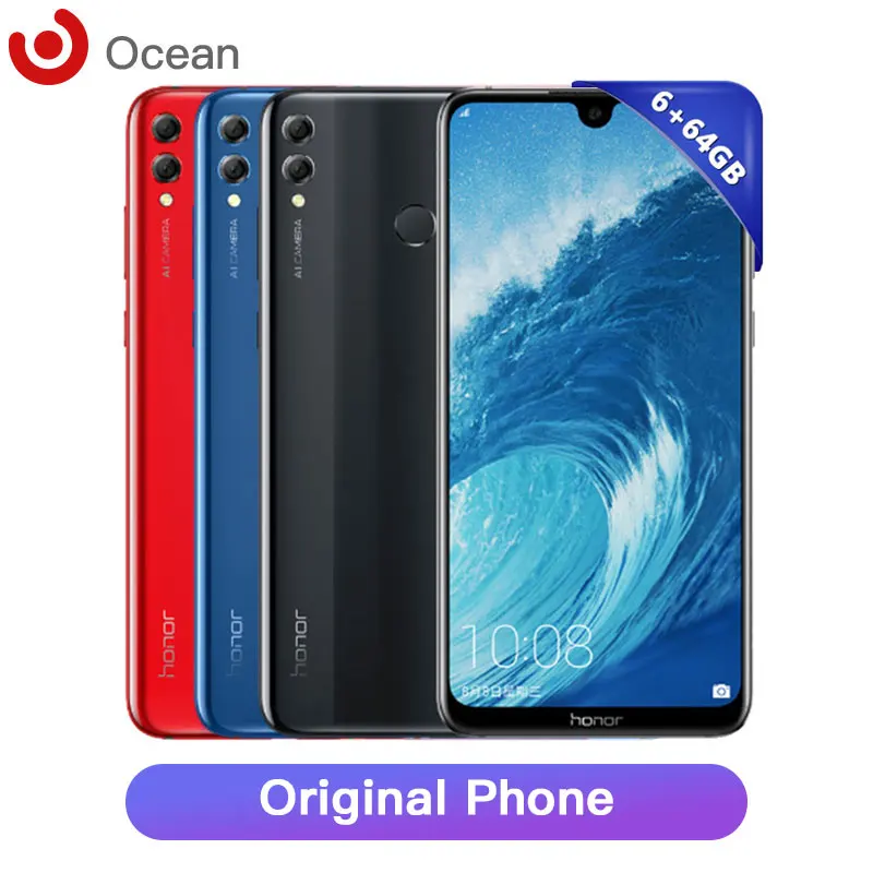 Оригинал Honor 8X MAX Смартфон Snapdragon 636 Android 8 1 6 ГБ ОЗУ 64 Гб ПЗУ экран 7 12 дюйма сканер