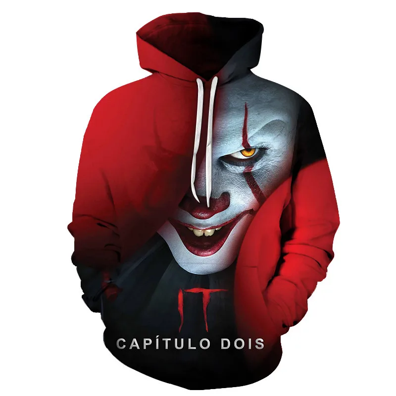 

Funny Clown helltaker Men Hoodies Oversize Sweatshirt 3d Print All-Match Amoung us Hooded Pullover Spring and Autumn Thin Coat