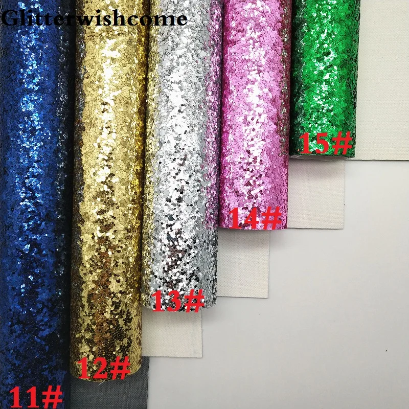 Винил Glitterwishcome размера A4 21 х29 см для бантов однотонная плоская блестящая кожаная