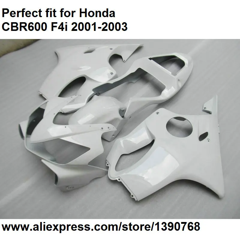 АБС-пластик Обтекатели для Honda CBR 600 F4i 2001 2002 2003 комплект белой обшивки CBR600F4i 01 02 03 BA12