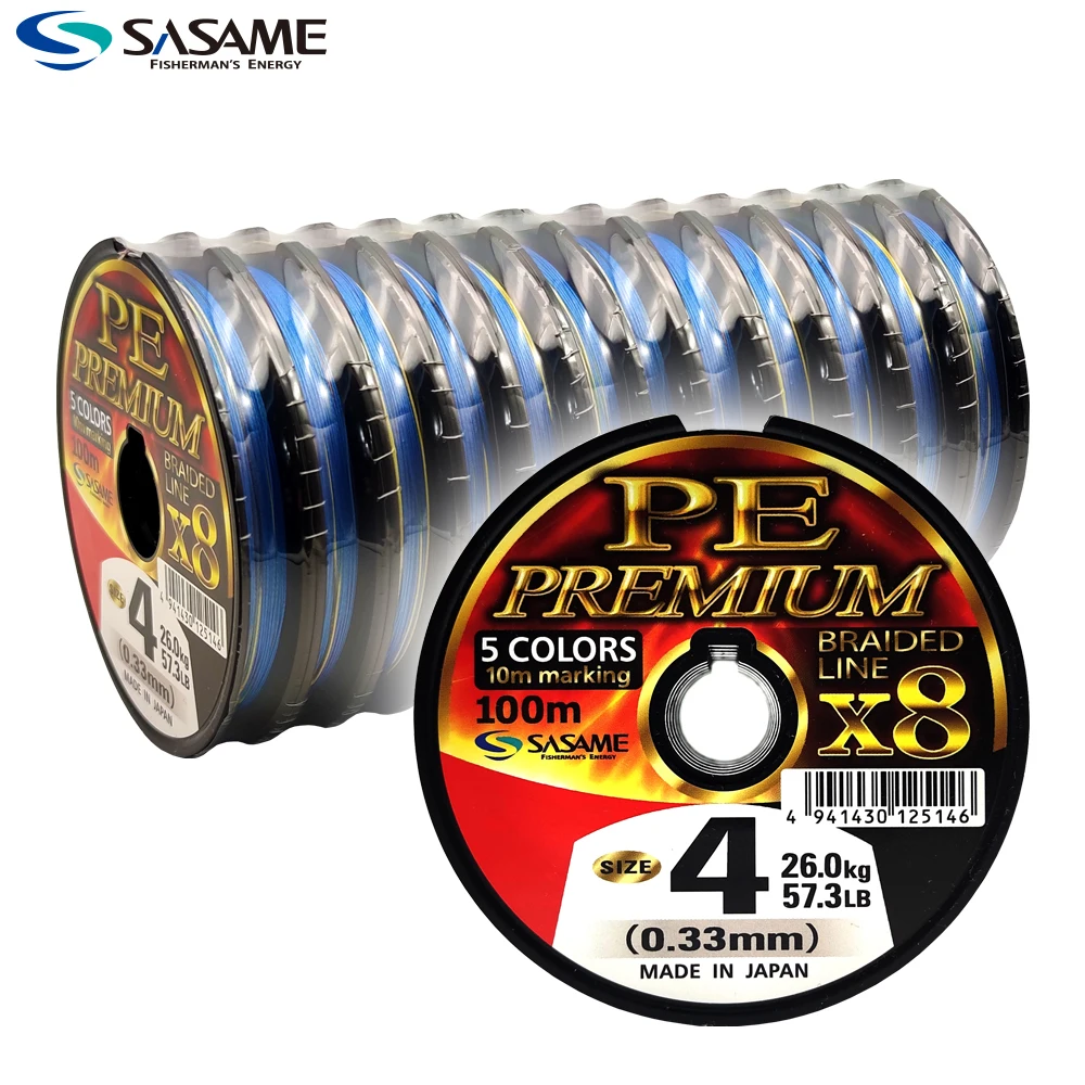 SASAME Braid Fishing Line, Jigging Line, 8 Vertentes, Multifilament, PE