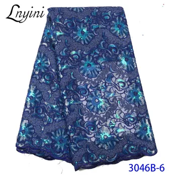 

Latest 2020 African Sequins Lace Fabric High Quality French Tulle Lace Fabric Embroidery Net Lace for Nigerian Wedding L3046B