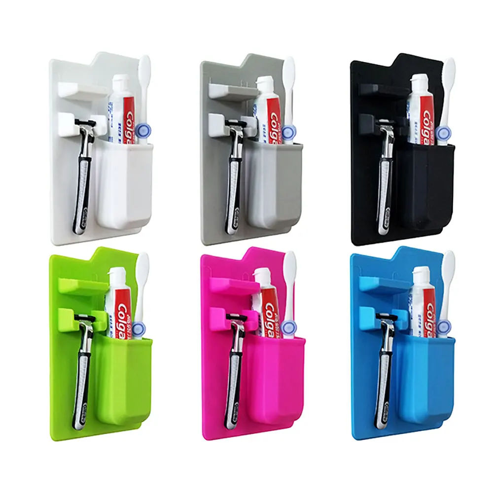 Silicone Toothbrush Holder Toothpaste Storage Rack Shaver Tooth Brush Dispenser Bathroom Organize