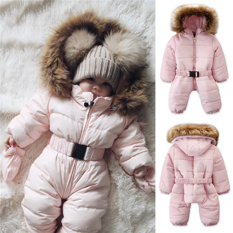  PUDCOCO Hot Toddler Baby Girls Winter Warm Clothes Girl Hooded Down Coat Jacket Outwear Romper 1-Pi