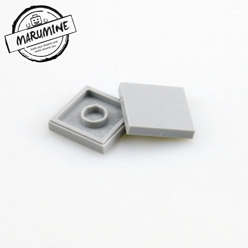 Светло-серый MARUMINE строительные блоки 2x2 плитка 3068 MOC совместимые частичные маленькие классические кирпичики город DIY Развивающие игрушки для детей - Цвет: Светло-серый