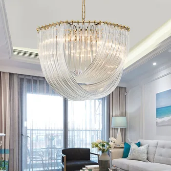 

Post-modern crystal chandelier Nordic elbow personality living room bedroom light luxury restaurant pendant lamp YHJ021018
