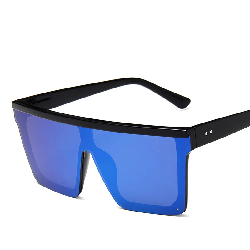 2022 Oversized Sunglasses Women Big Frame Square Flat Top Rivet Gradient Lens Sun Glasses Female Men Vintage Mirror Shades UV400