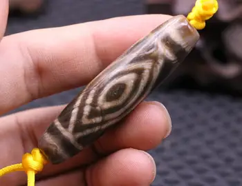 

Magic Power Tibetan Old Agate eye dZi Bead Amulet pendant 58 mm