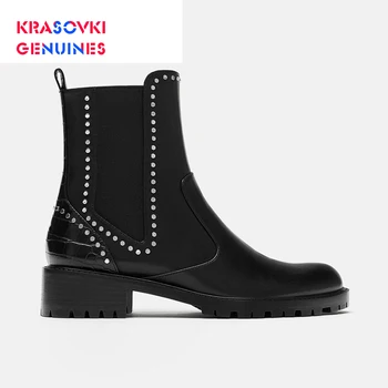 

krasovki genuines fashion boots women genuine leather sli