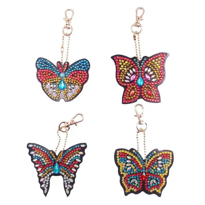 

4/5Pcs DIY Full Special Shaped Diamond Painting Elephant Keyring Keychains Unique Shining Full Drill Rhinestones Craft Gifts