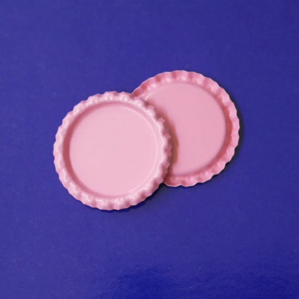 Pink 25 шт 1 дюйм цветные круглые Приплюснутые крышки бутылки плоские крышки для бутылок для бант для волос Сделай Сам поделки банты для волос аксессуары для изготовления украшений - Цвет: Pink