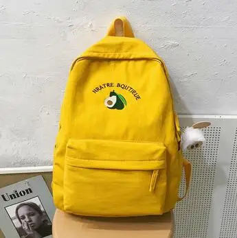 Фруктовый дизайнер водонепроницаемый нейлоновый женский рюкзак для подростков девочек школьная сумка женский походный рюкзак сумка на плечо рюкзак - Color: yellow XM9196