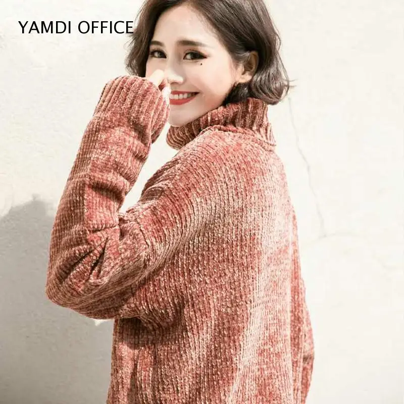 

YAMDI women sweaters autumn winter causal chic loose long sleeve cotton fashion warm office ladies work pullovers tops female