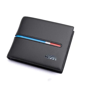 

KUNBABY 1 Pcs Top PU Leather Black With M Power logo Document Bag Wallet Card Package For BM W