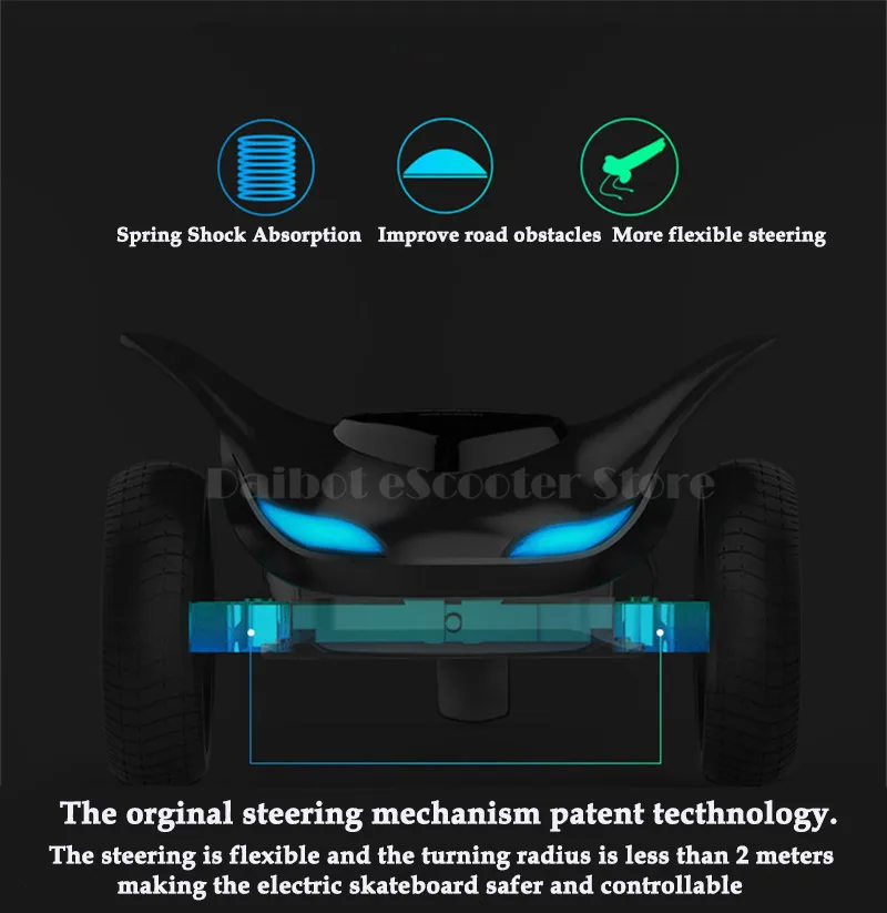 Tomollo Adult Electric Skateboard 3 Wheels Self Balancing Scooters 6 inch 36V 250W BluetoothPull Rod Portable Electric Scooter  (20)