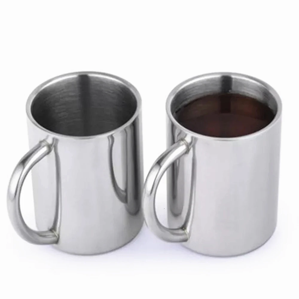 Double Wall Stainless Steel Coffee Mug 300ml Portable Termo Cup Travel Tumbler Coffee Jug Milk Tea Cups Double Office Water Mugs (8)