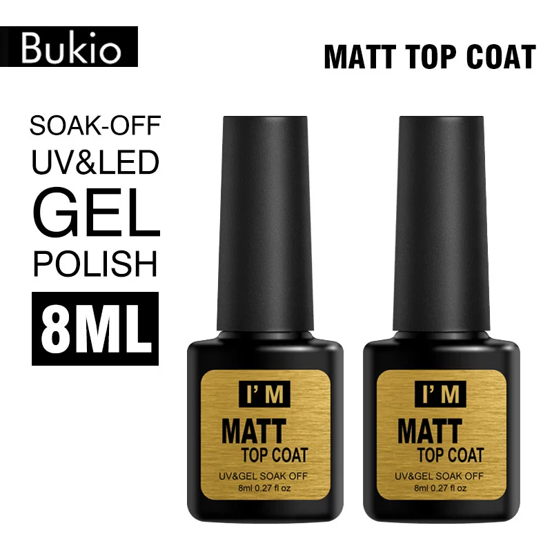 Bukio дизайн ногтей 8 мл флакон черный цвет матовый лаки для лак ногтей!