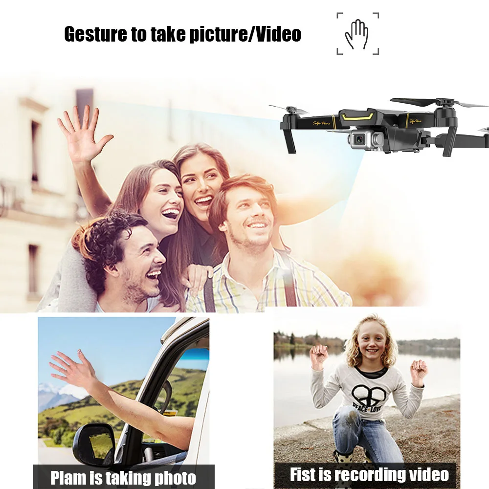Мини Дрон игрушки GW89 дрона с дистанционным управлением Камера 1080P Wi Fi FPV жест Фото