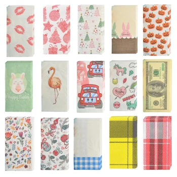 

10PCS/pack Theme Birthday Wedding Party Decorations Kids Unicorn Paper Napkins Tissue Plaid Lips Flamingo Bunny Festive Supplies
