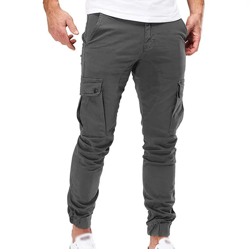 Мужские брюки Осень Зима повседневные свободные брюки карго Slim Fit Модные армейские мужские штаны на молнии
