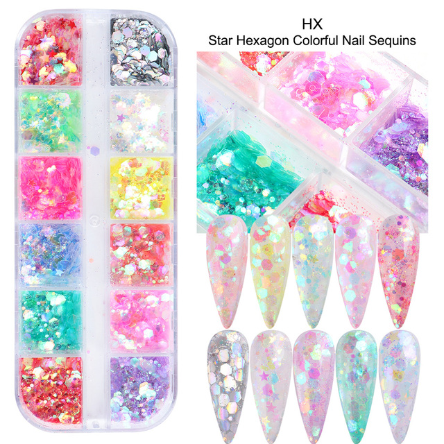Abalone Shell Slices Nail Art Decorations 3D Broken Sea Shell Stone Flakes Aurora Charms Nails Accessories Manicure TRBY