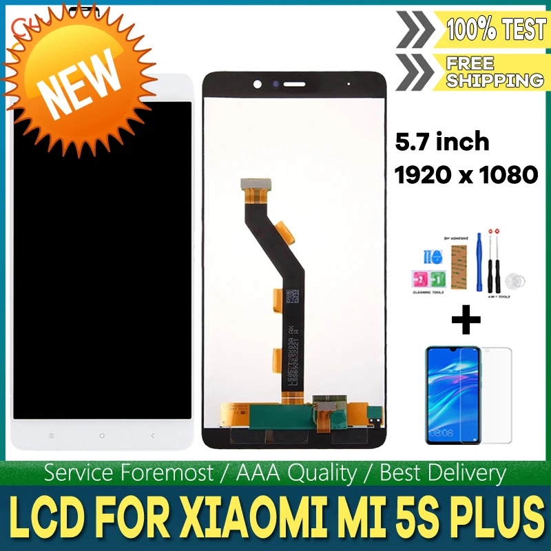 ЖК-дисплей 5 7 дюйма качества AAA для Xiaomi Mi 5S PLUS с сенсорным экраном и дигитайзером в