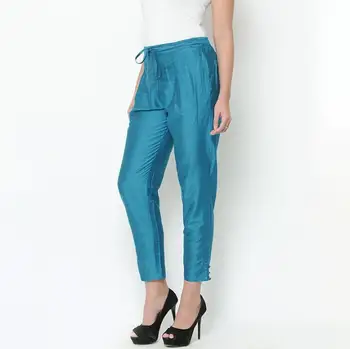 

Pre-sale 2020 New Spring Summer India National Style Leisure Bottom Woman Silk Cotton Blue Comfortable Pants