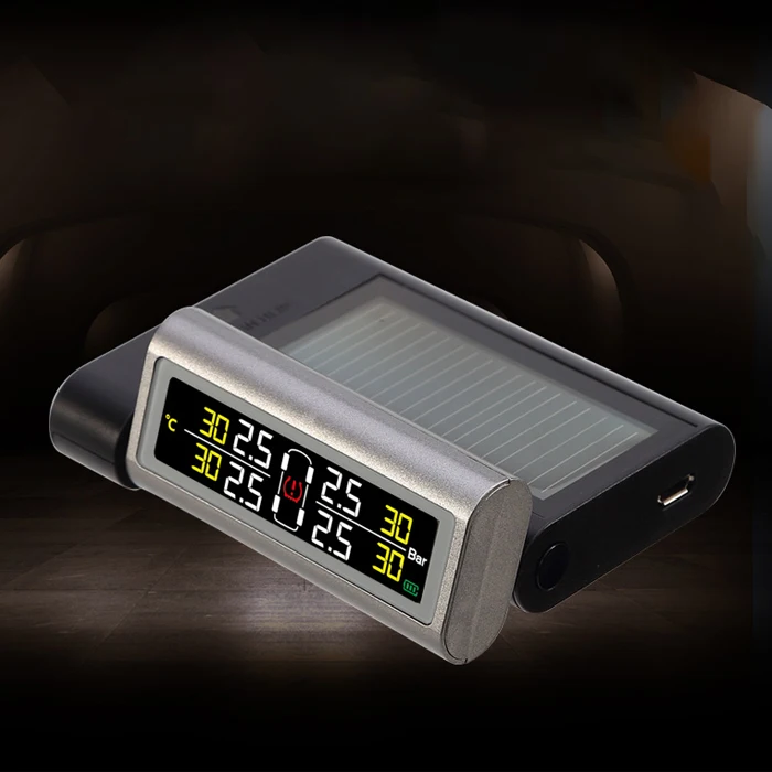 Бренд TPMS автомобильный беспроводной Солнечный ЖК-дисплей Система контроля давления в шинах с 4 датчиком D68+ C11W