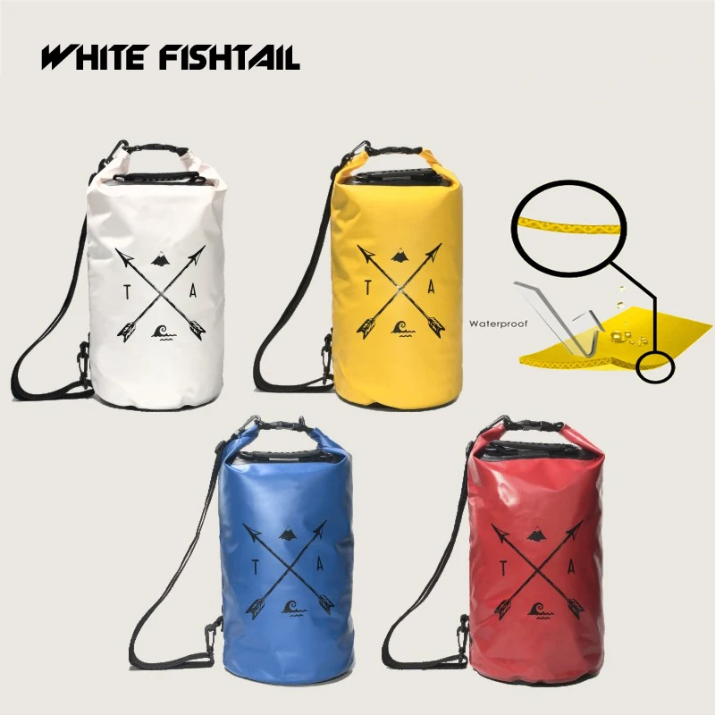 

WHITE FISHTAIL 10L 20L Waterproof Dry Bag Pack Sack Ultralight Swimming Rafting Kayaking River PVC Waterproof Rafting Bag