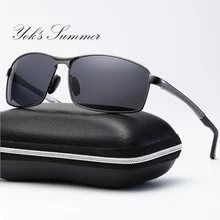 YOK'S прямоугольные поляризационные солнцезащитные очки мужские фотохромные очки для вождения солнцезащитные очки Хамелеон UV400 Oculos с Жесткий Чехол HN1168