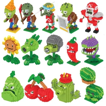 

New Plants vs Zombies Figures Building Blocks Action Figures Role Play Battles Learning Toys For Children Collection Toys