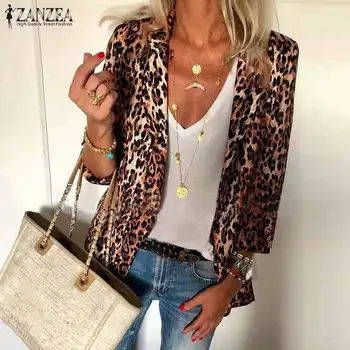 

Sexy Leopard Printed Coats Women's Coats 2020 ZANZEA Spring Fashion Open Stich Windbreaker Female Casual Blusas Jackets S-5XL
