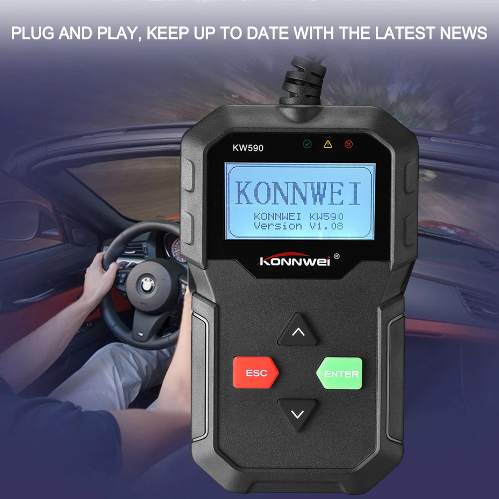 

KONNWEI KW590 OBD OBDII Scanner Code Reader Car Diagnostic Scanner Engine Fault Code Reader Detector Multi Language Scan Tool