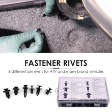 Assorted náilon pára-choques prendedores rebites conveninently simples instalação porta guarnição painel fender clipes 102pcs