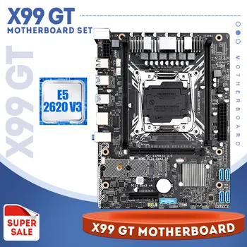 شراءX99 GT اللوحة مجموعة كومبو Xeon E5 2620 V3 LGA2011-3 المعالج USB3.0 NVME M.2 SSD اللوحة الرئيسية دعم DDR4 ذاكرة عشوائية RAM