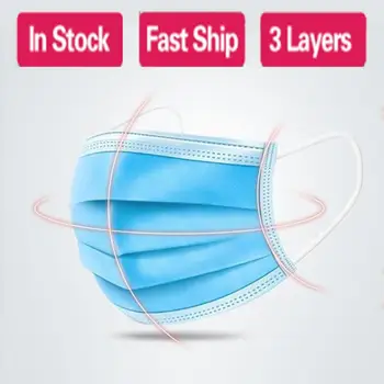 

3 Layers Disposable Face Mask-mask Protection Mouth Face Cover Non-Woven Dust Protective Maska Earloop Breathable Facemask