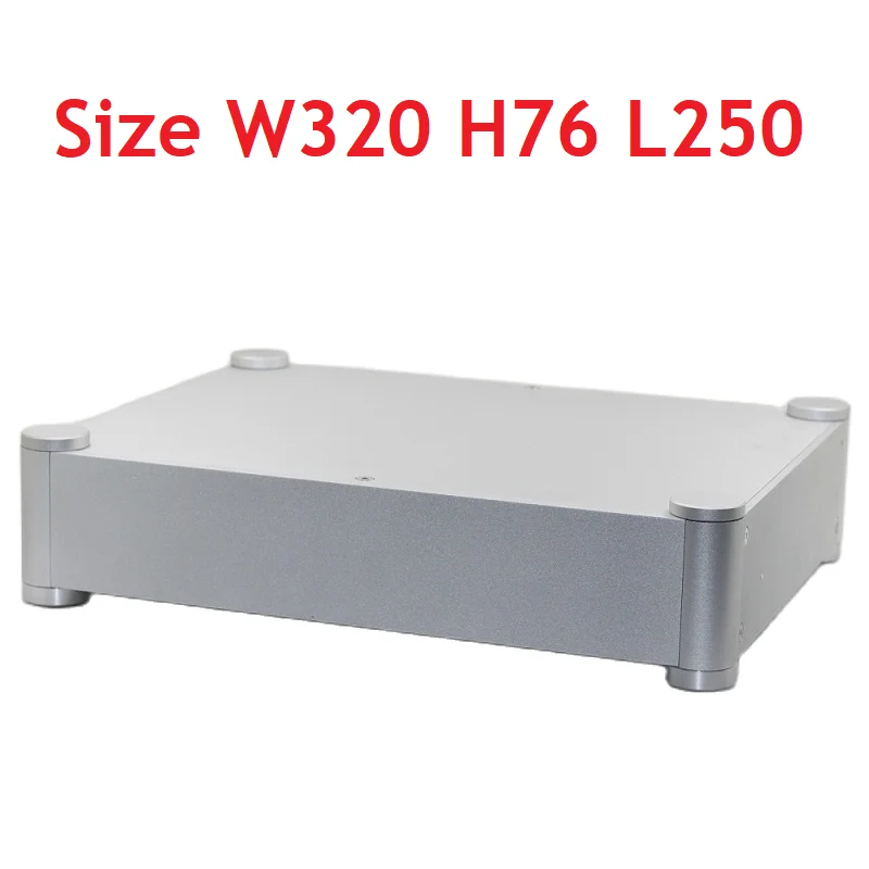 320*76*250mm DIY Amplifier Matte Aluminum Round Corner Chassis Preamplifier DAC Amp Case Decoder Tube Enclosure Box Headphone