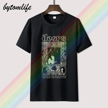 

The Doors Break On Through T-Shirt Jim Morrison Vintage Tee Casual T Shirt Men's Summer Black 100% Cotton O-Neck Tops Tee