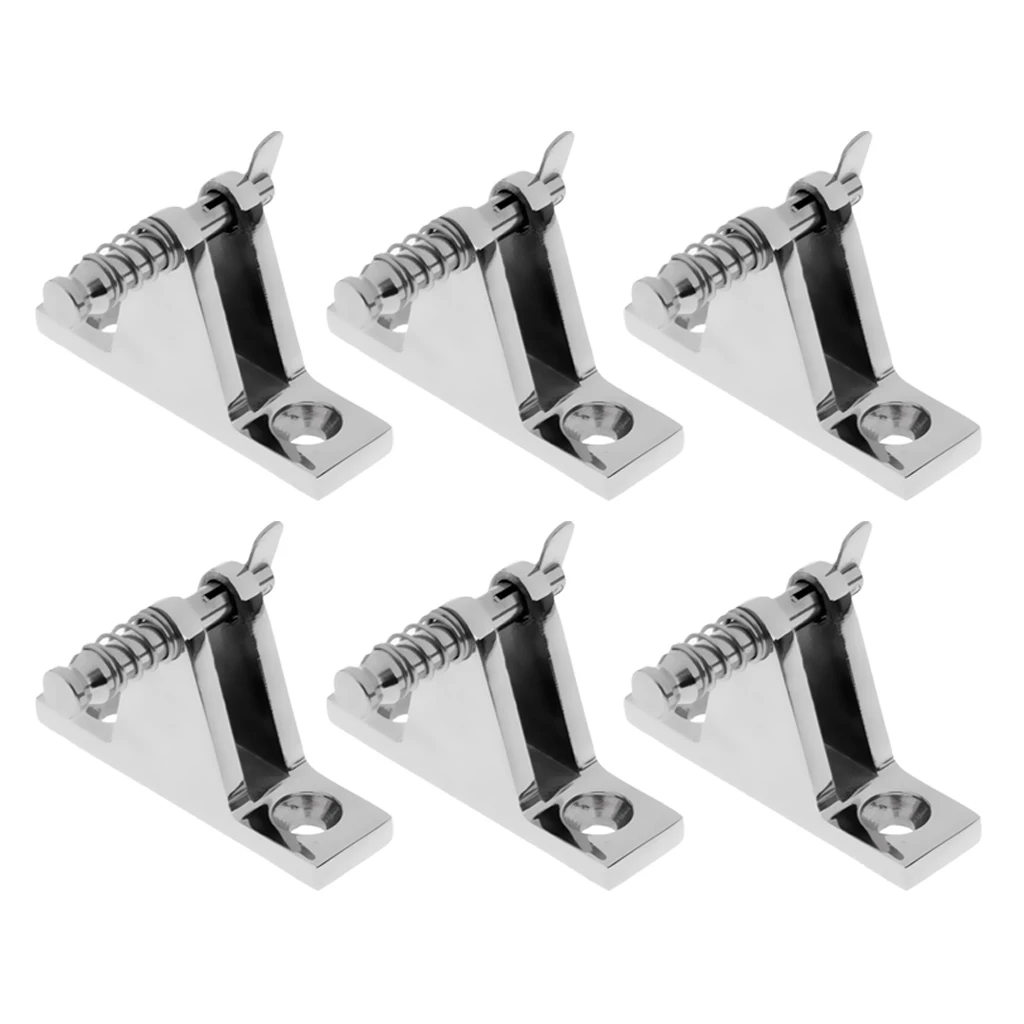 6x Stainless Steel 90 Degree Straight Boat Canopy Deck Hinge Mount Fitting