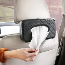 1 шт., коробка для салфеток из искусственной кожи, солнцезащитный козырек, держатель для бумаги, задняя крышка для ткани, коробка, прямоугольная коробка для салфеток, Органайзер