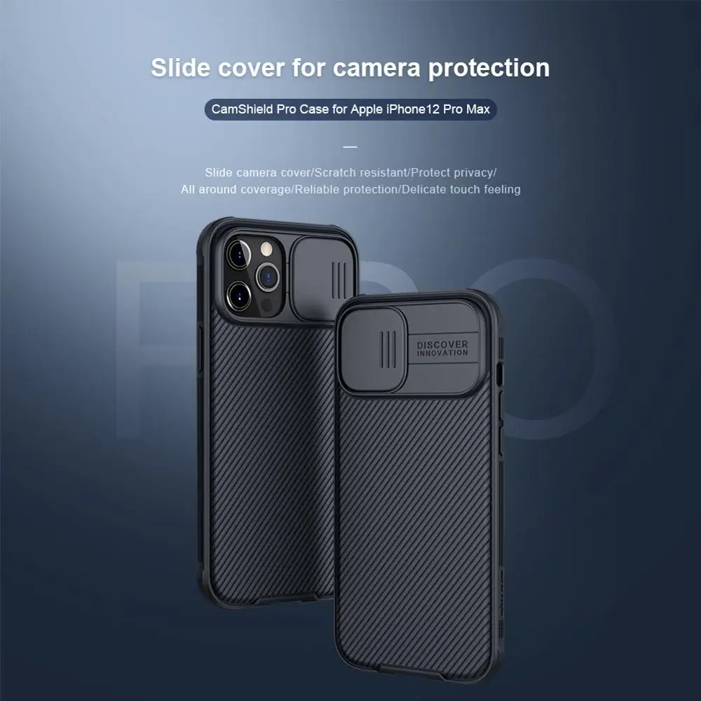 NILLKIN Camera Protection Phone Case For iPhone 12 Pro Max Slide Protect Cover Lens Protection Case iPhone 12 Pro Max Cases