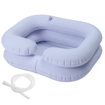 

Double Layer PVC Inflatable Shampoo Basin Bedroom Shampoo Basin For The Elderly Portable Inflatable Washing Hair Outdoor