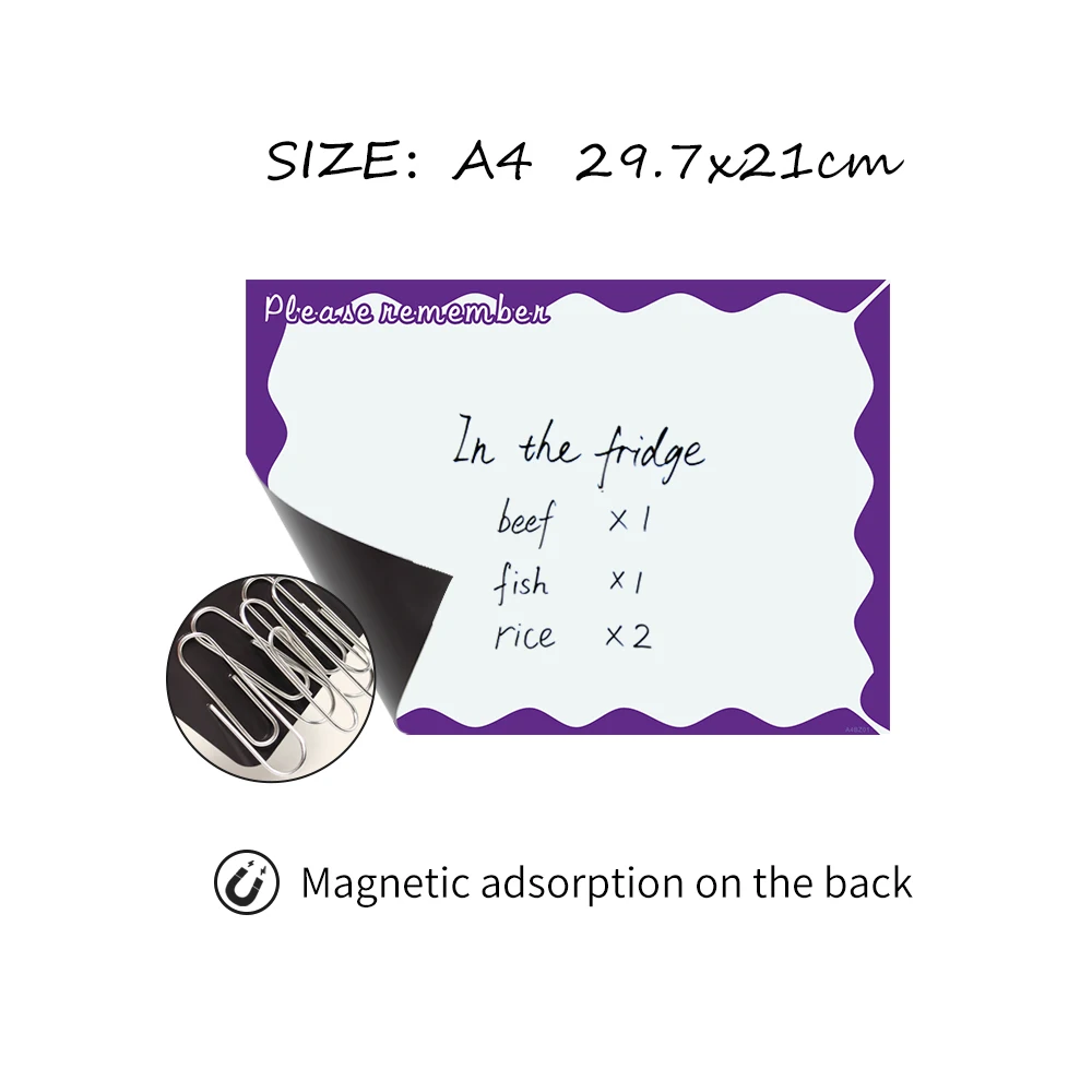 Flexible Drawing Toys Fridge Magnets Whiteboard Waterproof Kids Writing Message Boards Magnetic Refrigerator Memo Pad A4 Size