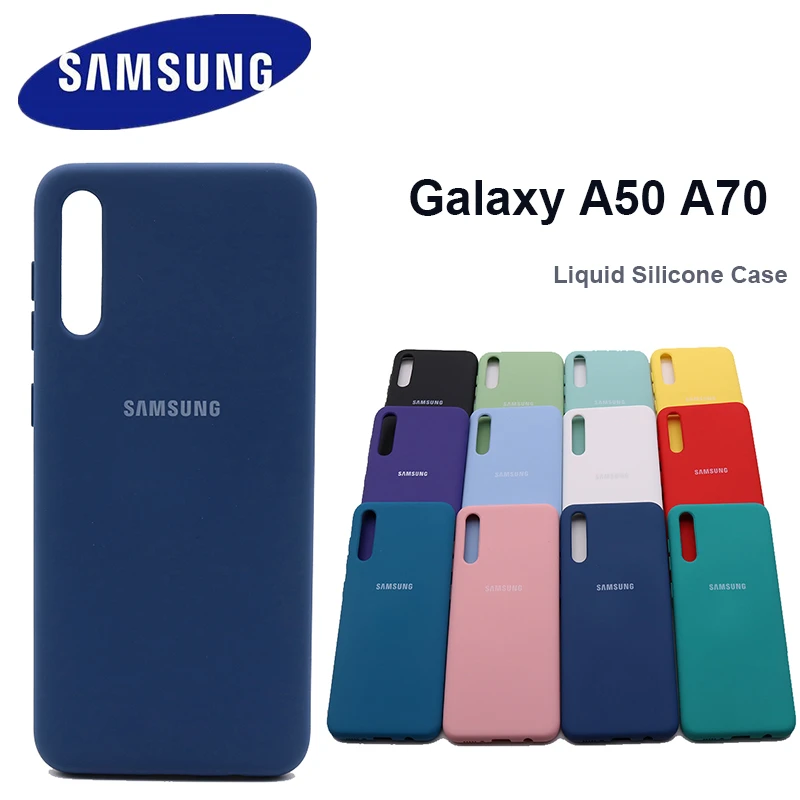 Samsung Galaxy A50 Liquid Silicone Case Soft Silky Shell Cover For Galaxy a50 a70 2019 A505 A505F SM-A505F 6.4'' mobile phone case with belt loop