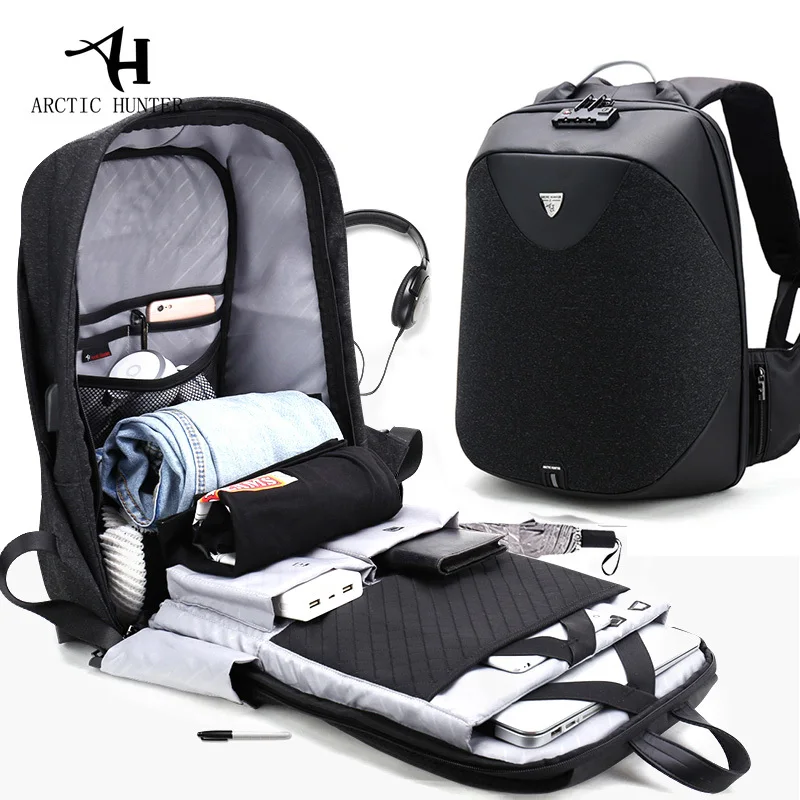 

Arctic Hunter New Anti-theft 15.6 Laptop Men Bag School Password Lock Backpack Waterproof Casual Business Travel Male Backpacks