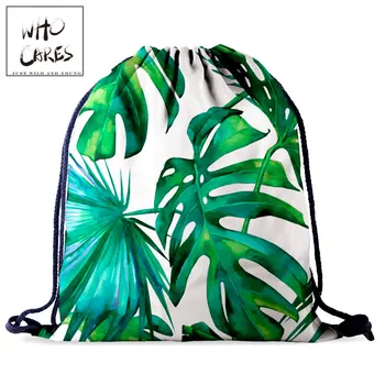 

Who Cares Leaves 3D Printing Drawstring Bag Girl Fashion Backpack Women Pouch Shopping Bag Bolsa Feminina School Shoe Bag