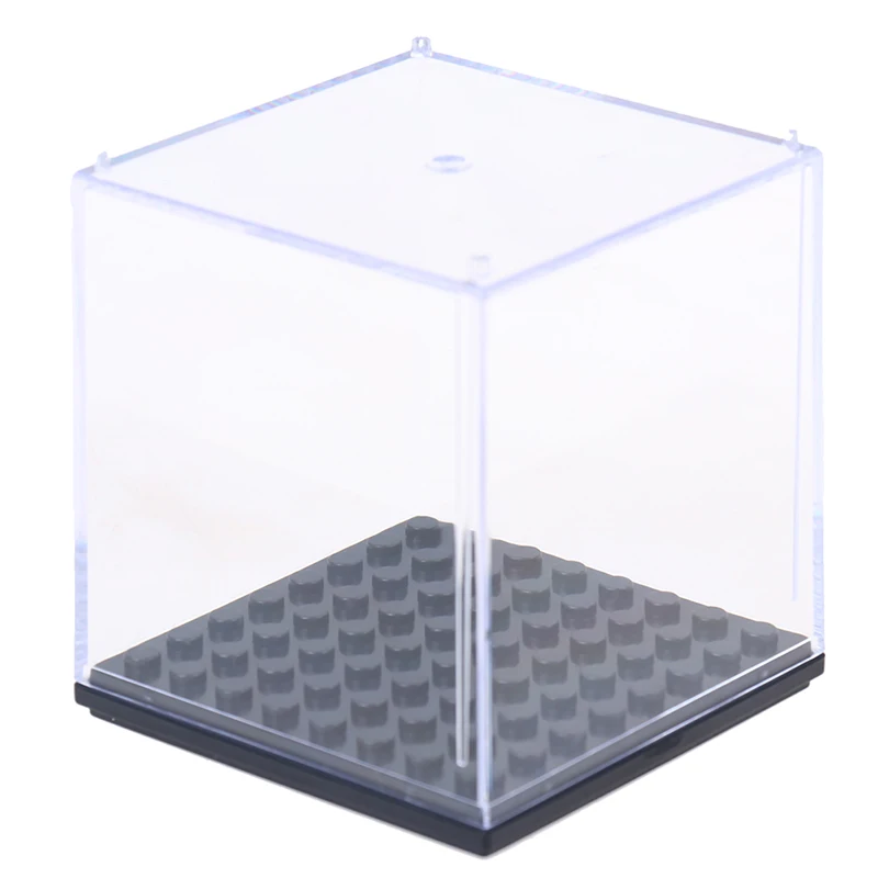 Figures Dustproof Showcase with Black Velvet Base for Dolls 9.84x5.12x3.94 inch Display Case for Collectibles Secure Assemble Cube Acrylic Box for Display with car