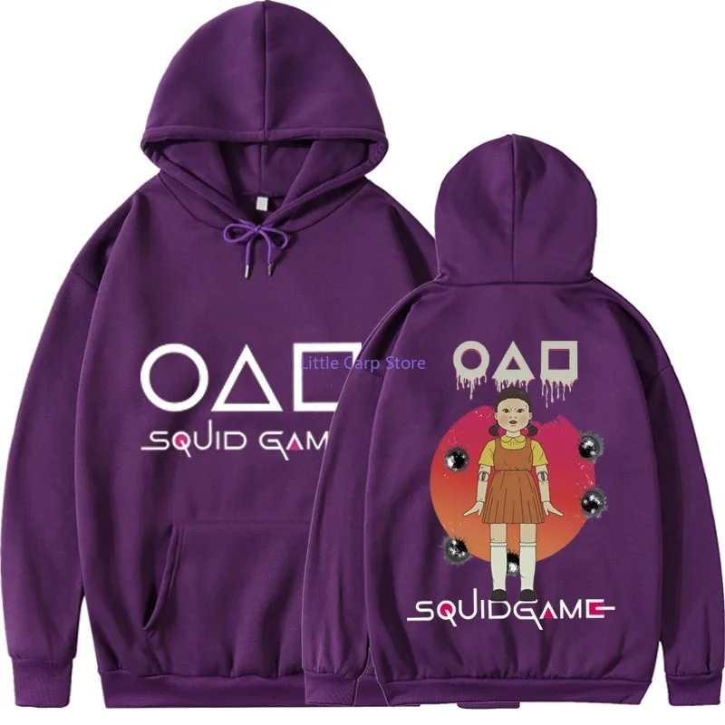 Squid Game Round 6 Wooden Man NPC * Fashion Girl Print Hoodie Sweater 1