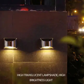 

2PCS Outdoor Solar Light Stair Step Light Stainless Steel Simple Pane Landscape Wall Light Waterproof Fence Deck Wall Stairs LED