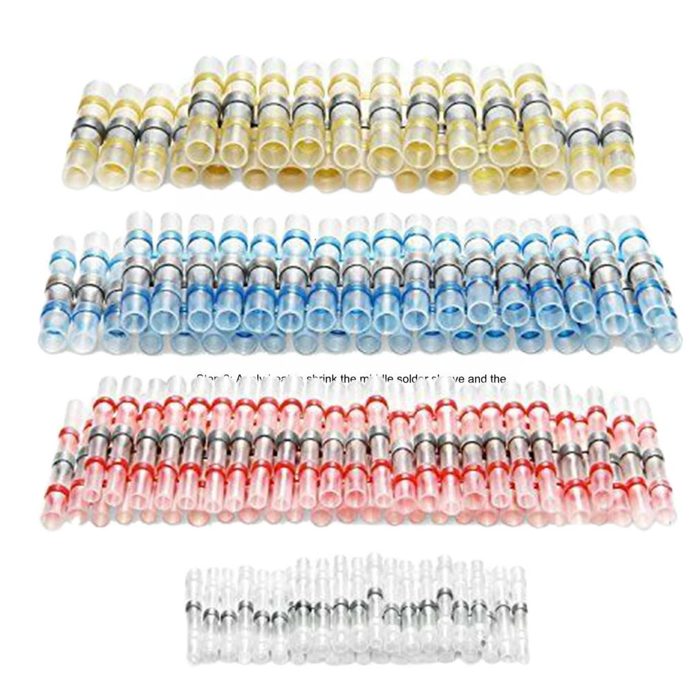 

120pcs Electrical Marine Waterproof Seal Insulated Solder Terminals Joint Splice Wire Connector Boat Heat Shrink Aircraft